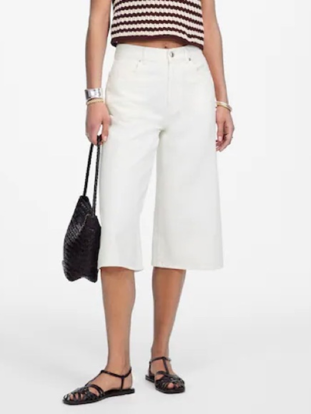 NWT MADEWELL Women’s Denim Culottes White Leg White W25